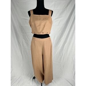 Vetta NWT Linen Two-Piece Jumpsuit, Size 12